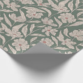 Boho Roze & Donkergroene met de Hand Getekende Blo Cadeaupapier (Hoek)