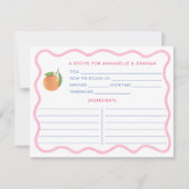 Boho Roze Doodle Citrus Bruiloft Borrel Receptkaar Kaart (Voorkant)