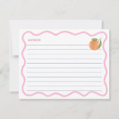 Boho Roze Doodle Citrus Bruiloft Borrel Receptkaar Kaart (Achterkant)