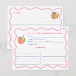 Boho Roze Doodle Citrus Bruiloft Borrel Receptkaar Kaart