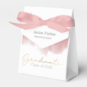 Boho roze eenvoudige foto afstudeerfeest bedankdoosjes (Voorkant Zijde)