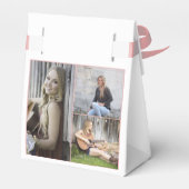 Boho roze eenvoudige foto afstudeerfeest bedankdoosjes (Achterkant)