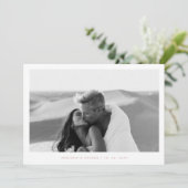 Boho Roze Eenvoudige Foto QR Code Trouwen Bedankkaart (Staand voorkant)