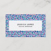 Boho Roze en Blauwe Borstel Visitekaartje (Voorkant)