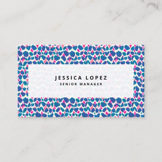 Boho Roze en Blauwe Borstel Visitekaartje (Voorkant)