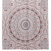Boho Roze en Blauwe Mandala Patroon Douchegordijn (Voorkant)