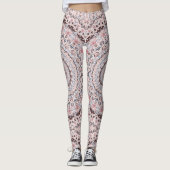 Boho Roze en Blauwe Mandala Patroon Leggings (Voorkant)