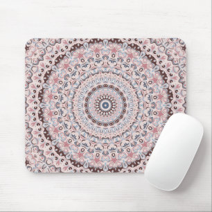 Boho roze en blauwe mandala patroon muismat