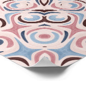 Boho Roze en Blauwe Mandala Patroon Poster (Hoek)