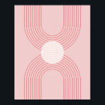 Boho  Roze en Rode RegenboogArch 1 Poster<br><div class="desc">Boho Mid Century Modern  Line Rainbow Arch Pink en Red 1</div>