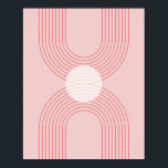 Boho  Roze en Rode RegenboogArch 1 Poster<br><div class="desc">Boho Mid Century Modern  Line Rainbow Arch Pink en Red 1</div>