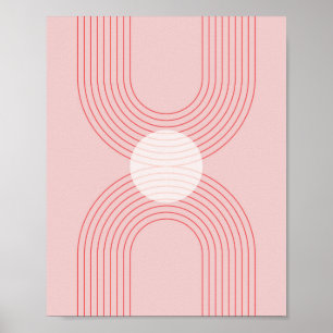 Boho  Roze en Rode RegenboogArch 1 Poster