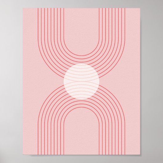 Boho  Roze en Rode RegenboogArch 1 Poster (Voorkant)