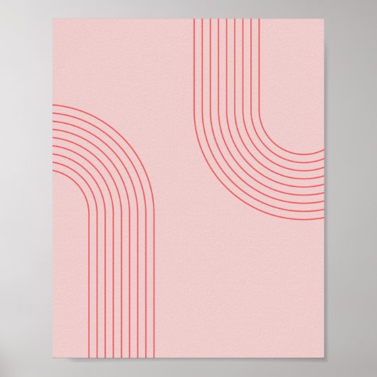 Boho  Roze en Rode RegenboogArch 3 Poster (Voorkant)