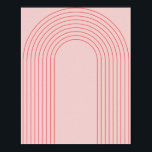 Boho  Roze en Rode RegenboogArch 4 Poster<br><div class="desc">Boho Mid Century Modern  Line Rainbow Arch Pink en Red 4</div>