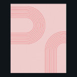Boho  Roze en Rode RegenboogArch 5 Poster<br><div class="desc">Boho Mid Century Modern  Line Rainbow Arch Pink en Red 5</div>