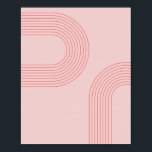 Boho  Roze en Rode RegenboogArch 5 Poster<br><div class="desc">Boho Mid Century Modern  Line Rainbow Arch Pink en Red 5</div>