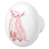 Boho Roze Fee Armadillo Keramische Knop (Rechts)