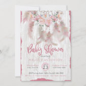 BOHO Roze Floral DreamCatcher Tribal Baby shower Kaart (Voorkant)