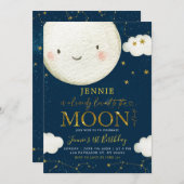 Boho roze Floral over de maan Baby shower Kaart (Voorkant / Achterkant)