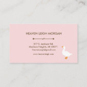 Boho Roze Gans Waterlelie Bloemenpatroon Visitekaartje (Achterkant)