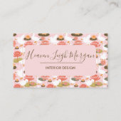 Boho Roze Gans Waterlelie Bloemenpatroon Visitekaartje (Voorkant)