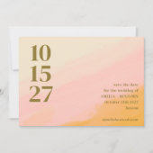 Boho Roze Geel Abstract Waterverf Chic Bruiloft Save The Date (Voorkant)