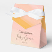 Boho Roze Geel Schrift Aangepaste Baby Shower Bedankdoosjes (Voorkant Zijde)