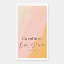 Boho Roze Geel Script Aangepaste Baby Shower