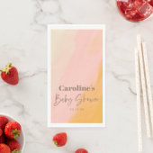 Boho Roze Geel Script Custom Baby Shower Servet (Insitu)