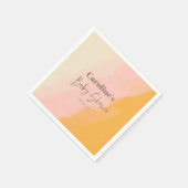 Boho Roze Geel Script HCustom Baby Shower Servet (Hoek)