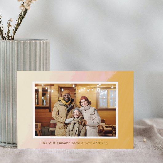 Boho Roze Geel We Zijn Verhuisd Nieuw Adres Foto Aankondiging