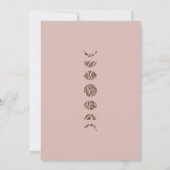 Boho Roze Glans Maanfasen Moderne Bruidsdouche  Kaart (Achterkant)