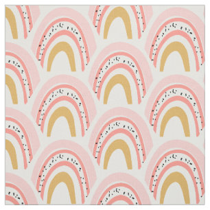 Boho Roze Gouden Regenboog Patroon Stof