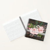 Boho Roze Gouden Rozen Bloemen Trouwplanning Notitieboek (Binnen)
