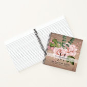 Boho Roze Gouden Rozen Bloemen Trouwplanning Notitieboek (Binnen)
