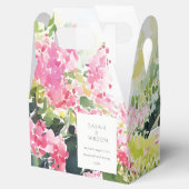 Boho Roze Groen Tropische Bougainvillea Huwelijk Bedankdoosjes (Geopend)