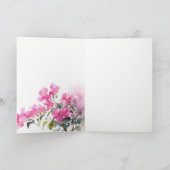 Boho Roze Groen Tropische Bougainvillea Huwelijk Bedankkaart (Binnen)