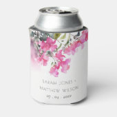 Boho Roze Groen Tropische Bougainvillea Huwelijk Blikjeskoeler (Blikje Achterkant)