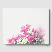 Boho Roze Groen Tropische Bougainvillea Huwelijk Gastenboek (Achterkant)