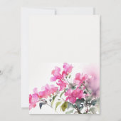 Boho Roze Groen Tropische Bougainvillea Huwelijk Kaart (Achterkant)
