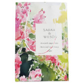 Boho Roze Groen Tropische Bougainvillea Huwelijk Medium Cadeauzakje (Voorkant)