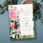 Boho Roze Groen Tropische Bougainvillea Huwelijk Save The Date