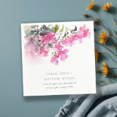 Boho Roze Groen Tropische Bougainvillea Huwelijk Servet