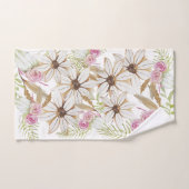 Boho Roze Groen Wit Bruin Bloemig Elegant Trendy  Bad Handdoek (Handdoek)