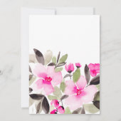 Boho roze groene bloemenbruiloft waterverf kaart (Achterkant)