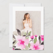 Boho roze groene bloemfoto Sweet 16 Kaart (Achterkant)