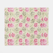 Boho  roze groene tropische spots fleece deken (Voorkant (Horizontaal))