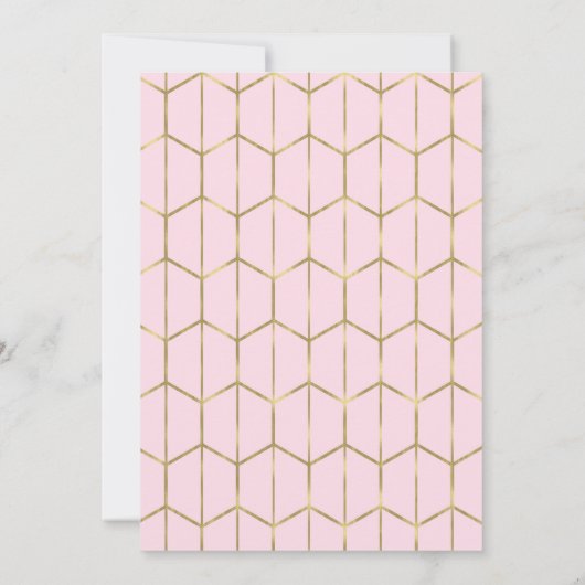 Boho roze hexagon Gold Geometric Glam Sweet 16 Kaart (Achterkant)