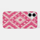 Boho Roze Ikat Design iPhone 16 Hoesje (Achterkant horizontaal)